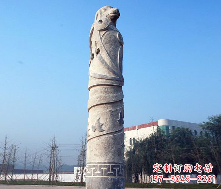 温州12生肖石柱广场景观石雕