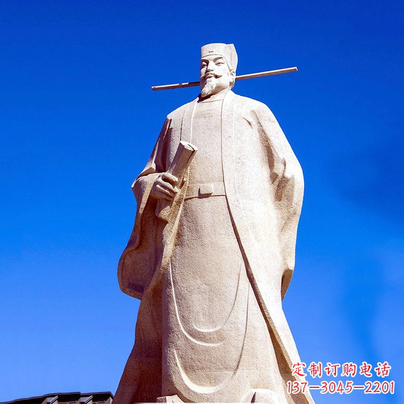 温州景区园林欧阳修大型砂岩雕像-中国历史文化名人著名文学大家