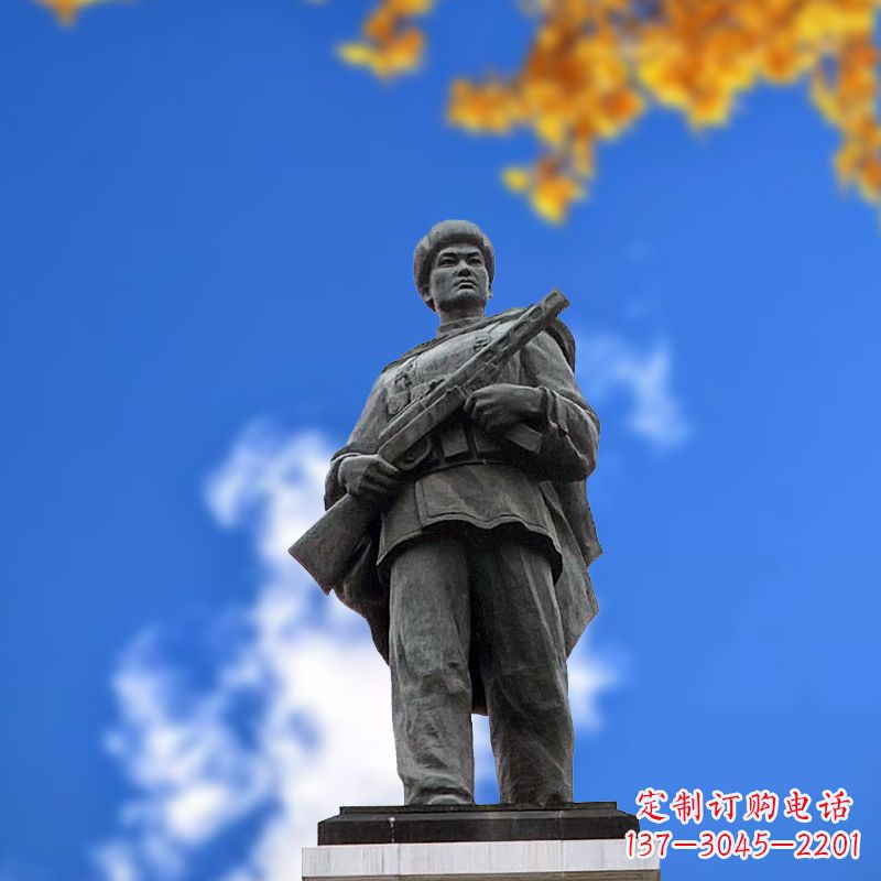 温州中国著名抗战英雄人物邱少云石雕塑像
