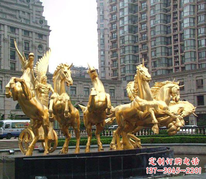 温州八马群阿波罗铜雕