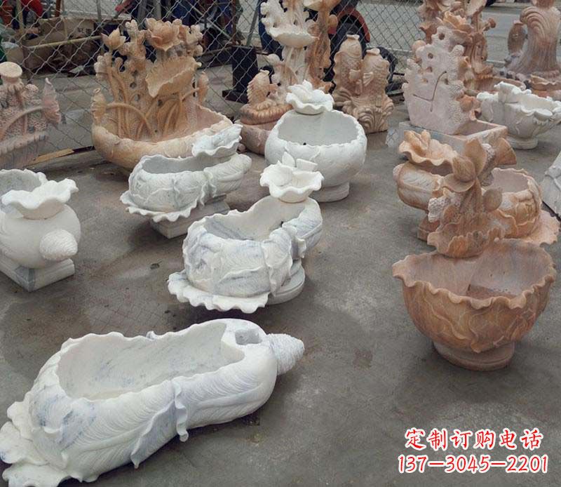 温州白菜水盆景观石雕