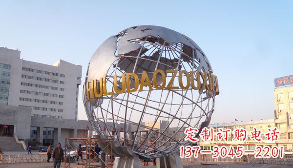 温州白钢不锈钢地球雕塑