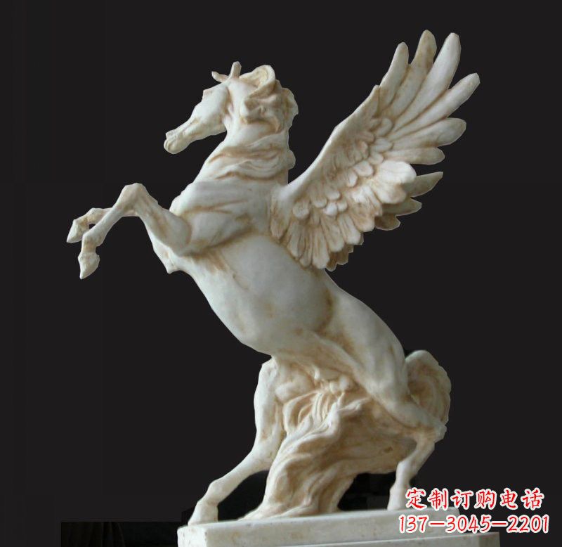 温州白色飞马石雕