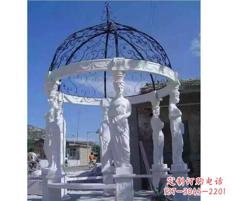 温州白色欧式石头凉亭