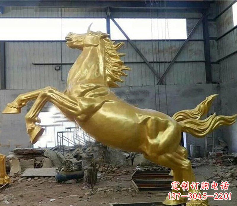 温州摆件街边公园奔腾骏马铜雕塑