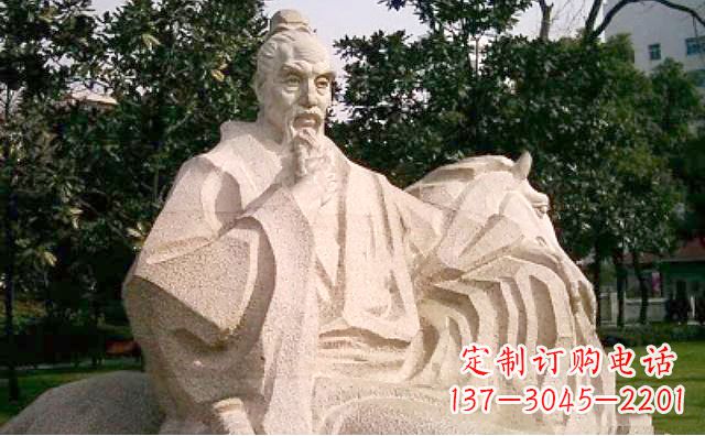 温州班固石雕像-砂岩石刻历史名人中国东汉文学家雕塑
