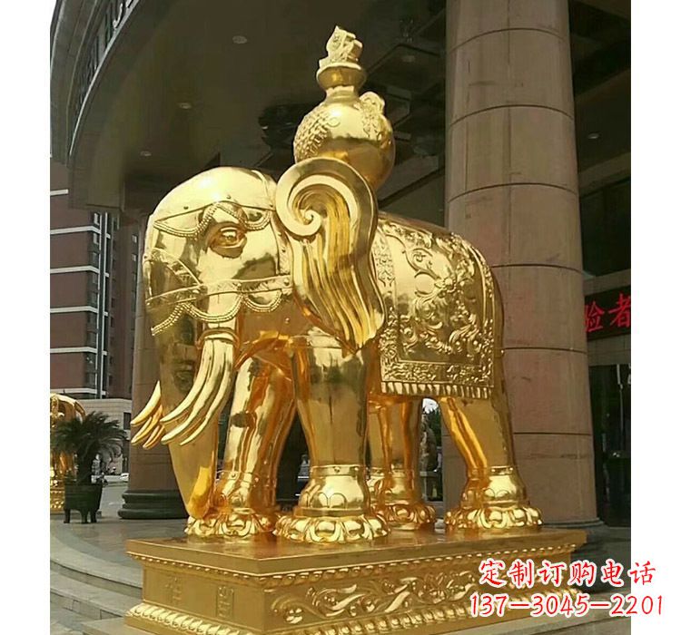 温州宝瓶大象铜雕
