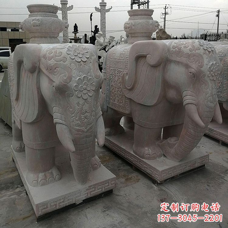 温州宝瓶(保平安)石雕大象