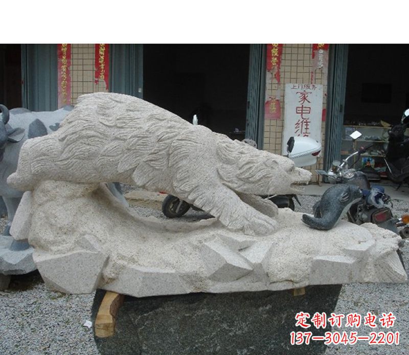 温州北极熊石雕公园动物雕塑