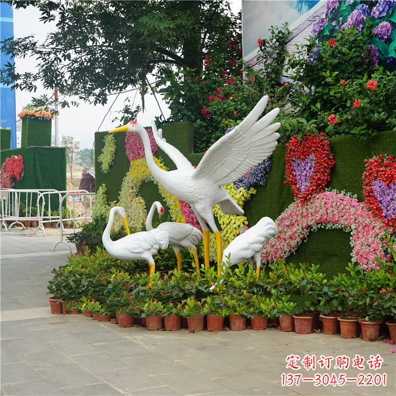 温州北京玻璃钢仙鹤雕塑