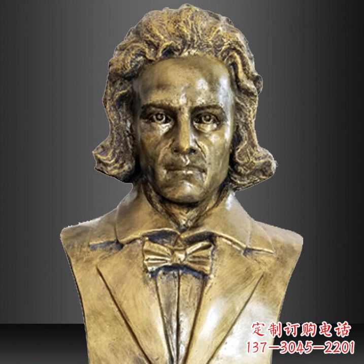 温州贝多芬雕塑作品-纯铜铸造名人胸像