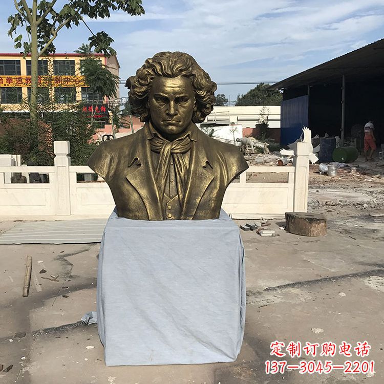 温州贝多芬仿铜头像世纪名人著名音乐家肖像雕塑