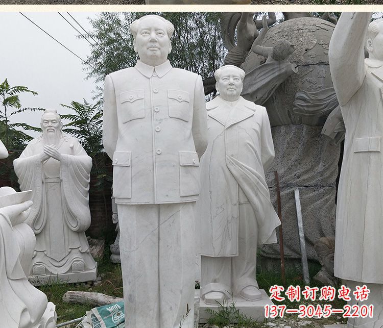 温州背手的毛主席汉白玉伟人石雕