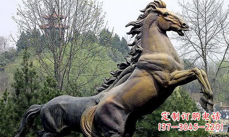 温州奔跑的马街边动物铜雕