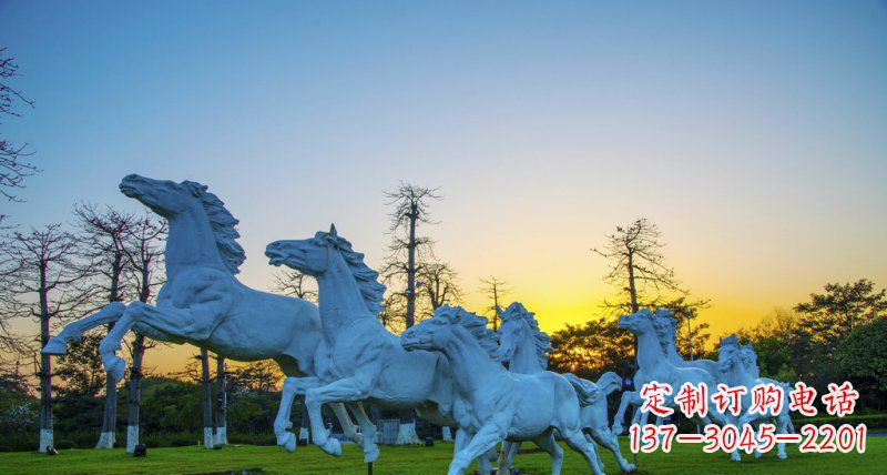 温州奔跑的马群城市公园景观铜雕