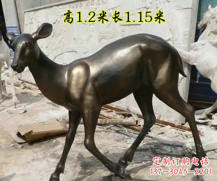 温州奔跑的小鹿铜雕 (2)