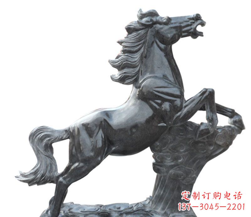 温州奔跑黑马石雕公园动物摆件