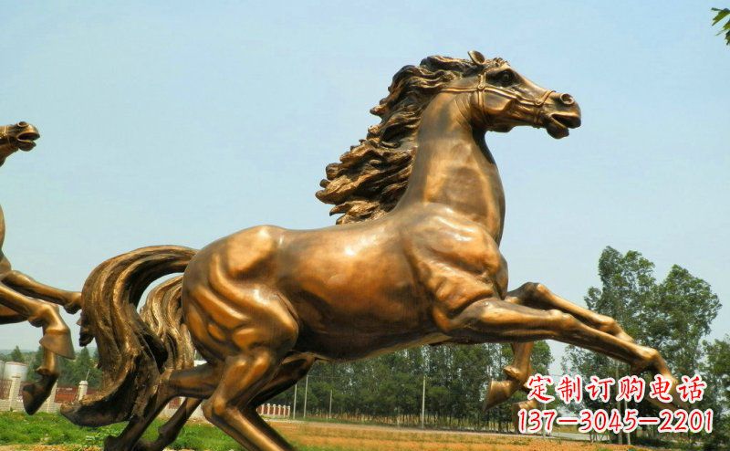 温州奔腾的马公园玻璃钢仿铜动物雕塑