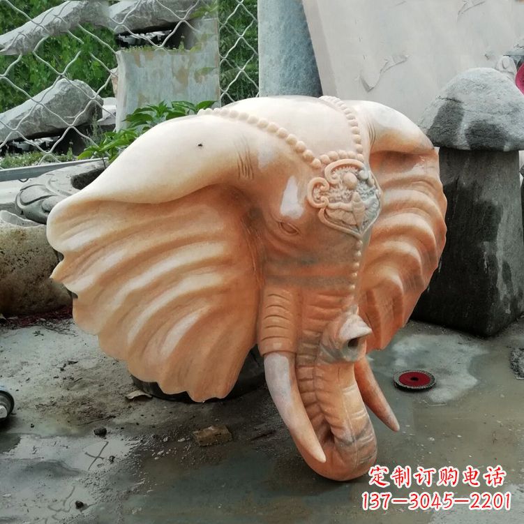 温州壁挂喷水大象头雕塑