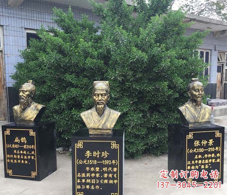 温州扁鹊李时珍张仲景胸像古代人物铜雕