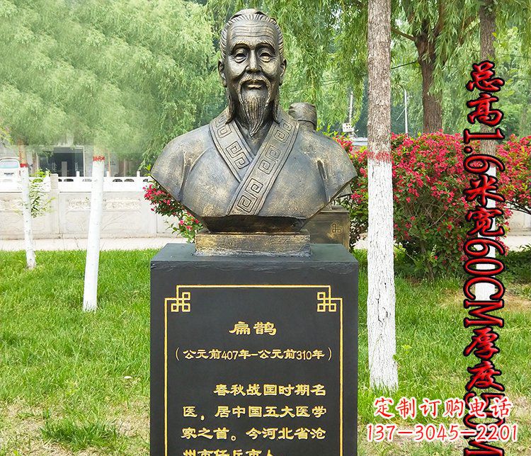 温州扁鹊胸像古代名医铜雕