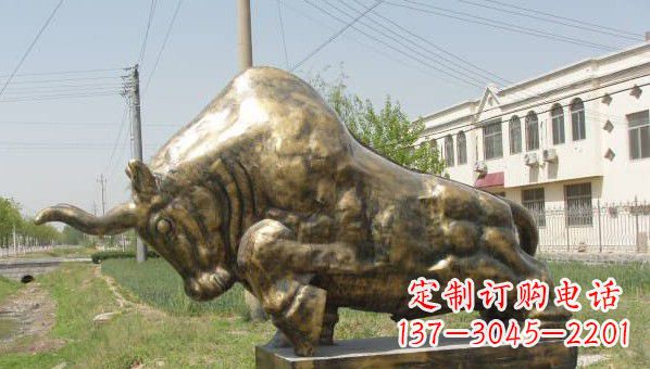 温州标志性黄铜斗牛