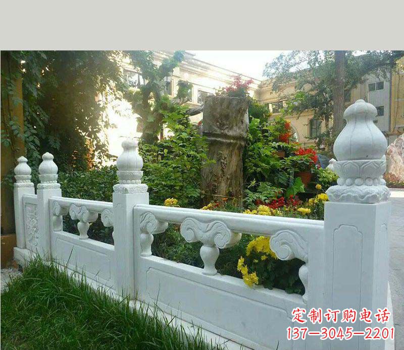 温州别墅汉白玉栏板景观石雕