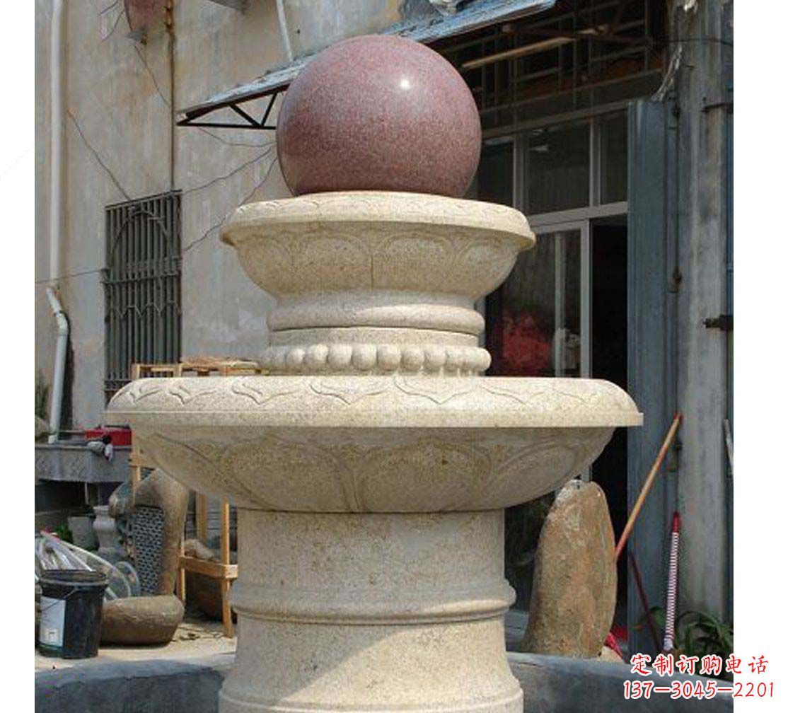 温州别墅景观大理石风水球喷泉雕塑
