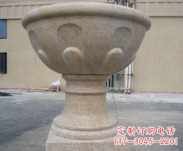 温州别墅景观大理石花盆石雕 (3)