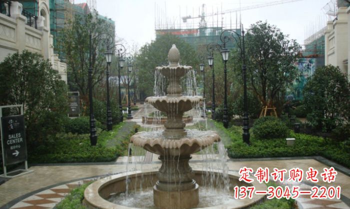 温州别墅景观大型喷泉石雕 (2)