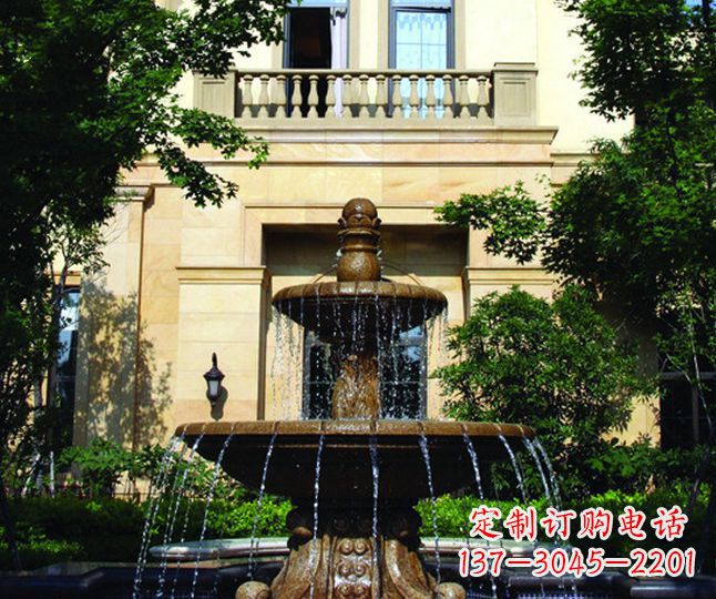 温州别墅景观多层喷泉石雕 (2)