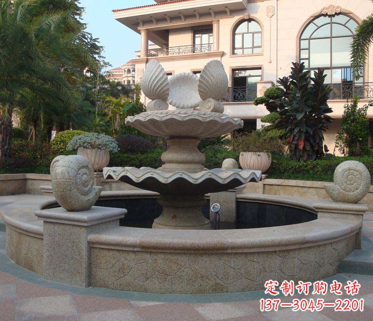 温州别墅景观多层喷泉石雕