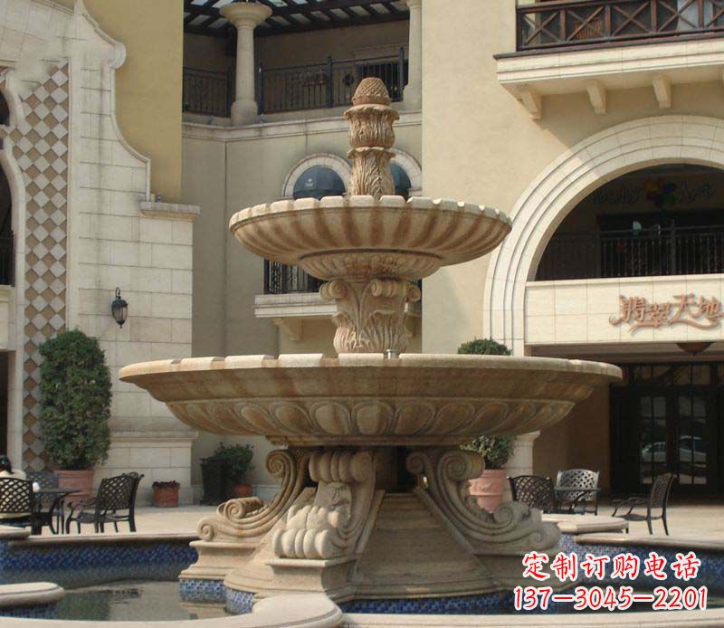 温州别墅景观石雕大型喷泉雕塑 (2)
