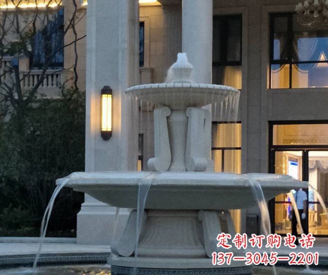 温州别墅景观小区喷泉石雕