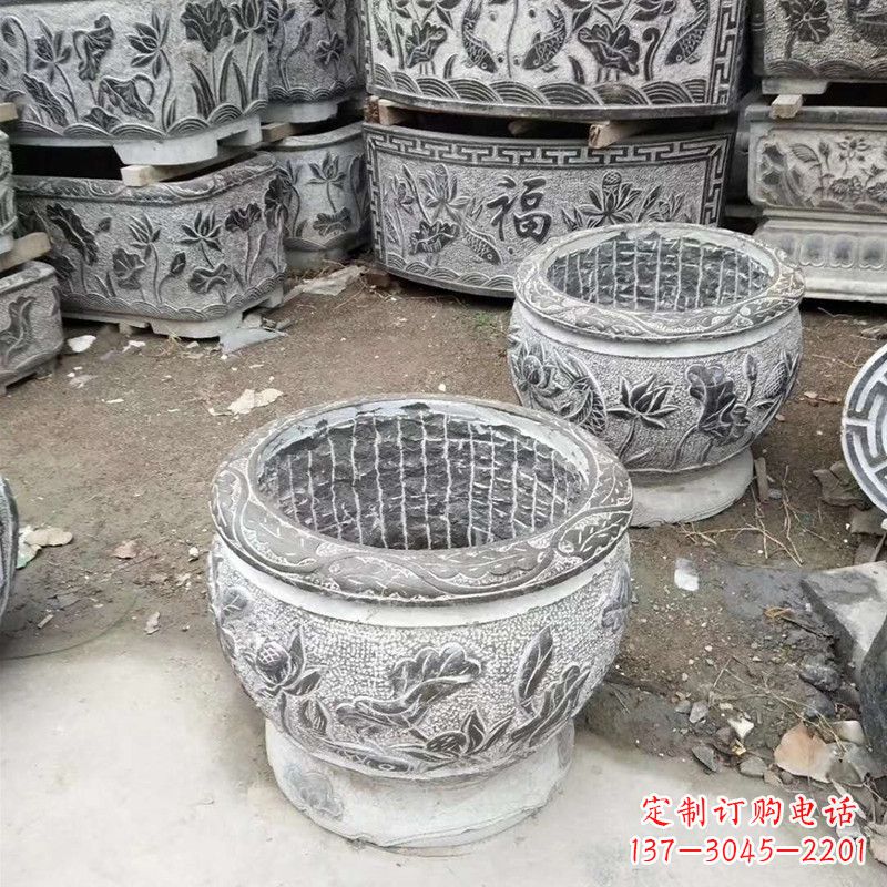 温州别墅水缸石雕塑