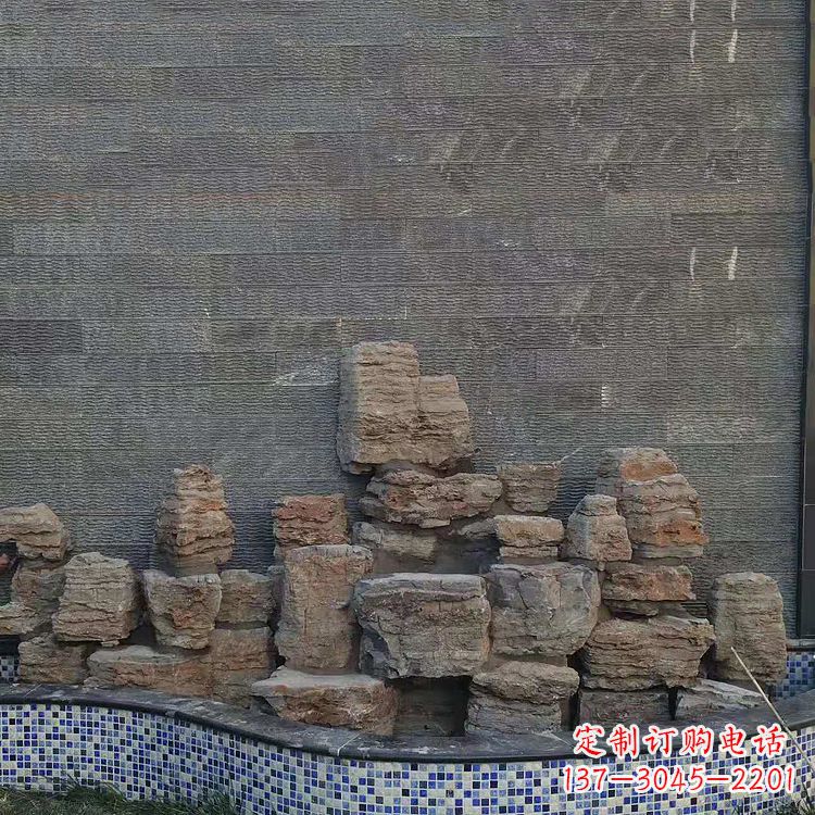 温州别墅庭院假山鱼池