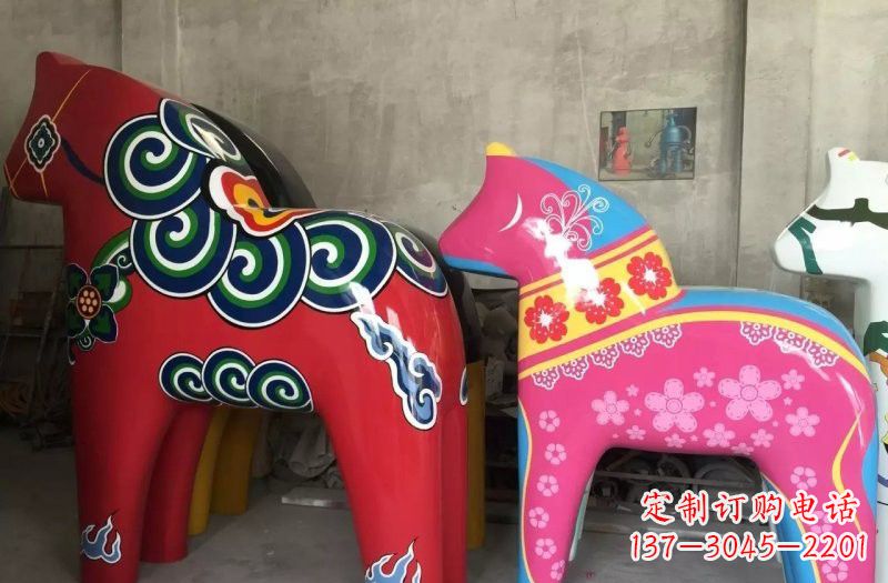 温州玻璃钢彩绘抽象独角兽