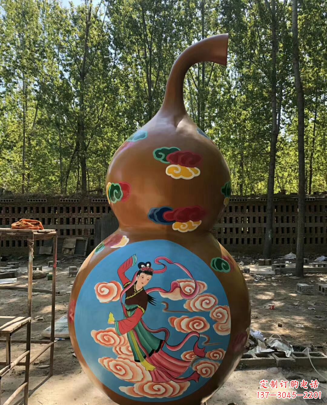 温州玻璃钢彩绘葫芦雕塑