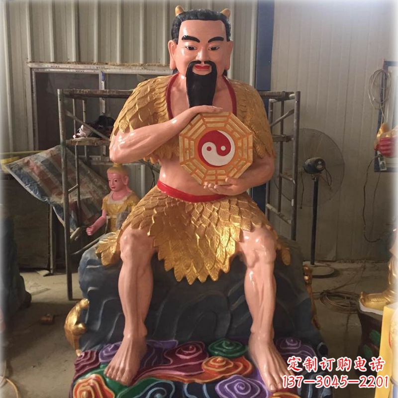 温州玻璃钢彩绘青帝太昊伏羲神像