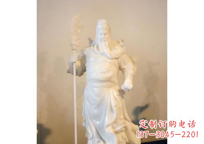 温州玻璃钢持刀关公雕塑