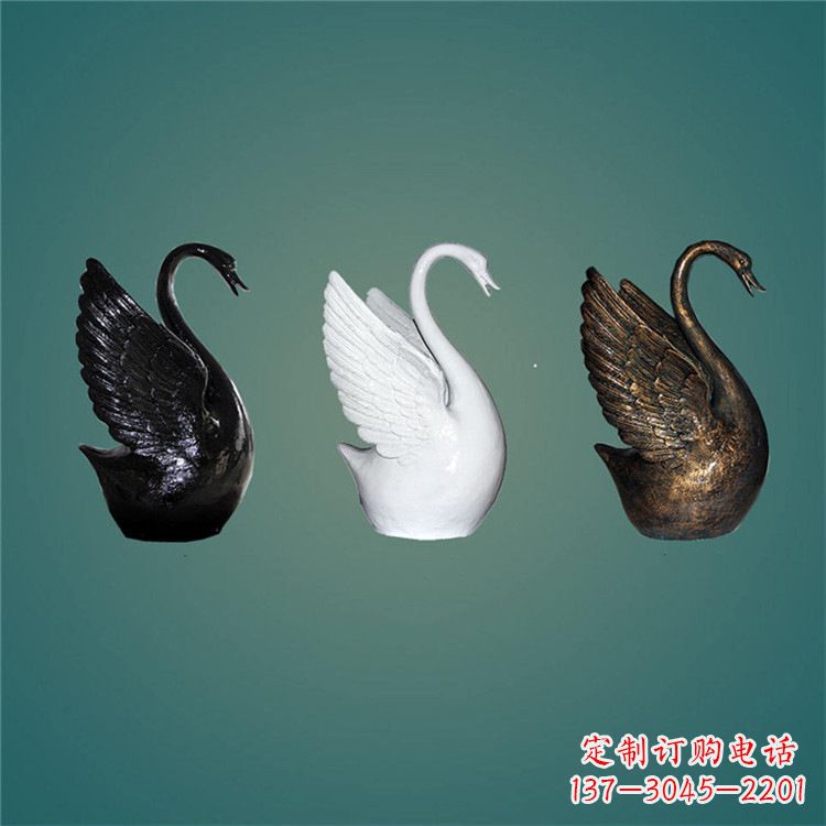 温州玻璃钢抽象天鹅雕塑-水景水池可喷水动物雕塑摆件