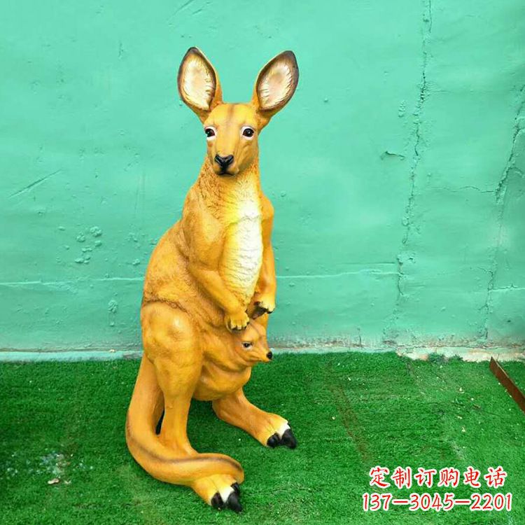 温州玻璃钢袋鼠仿真雕塑