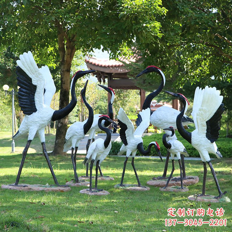 温州玻璃钢丹顶鹤雕塑传承中华文化之美
