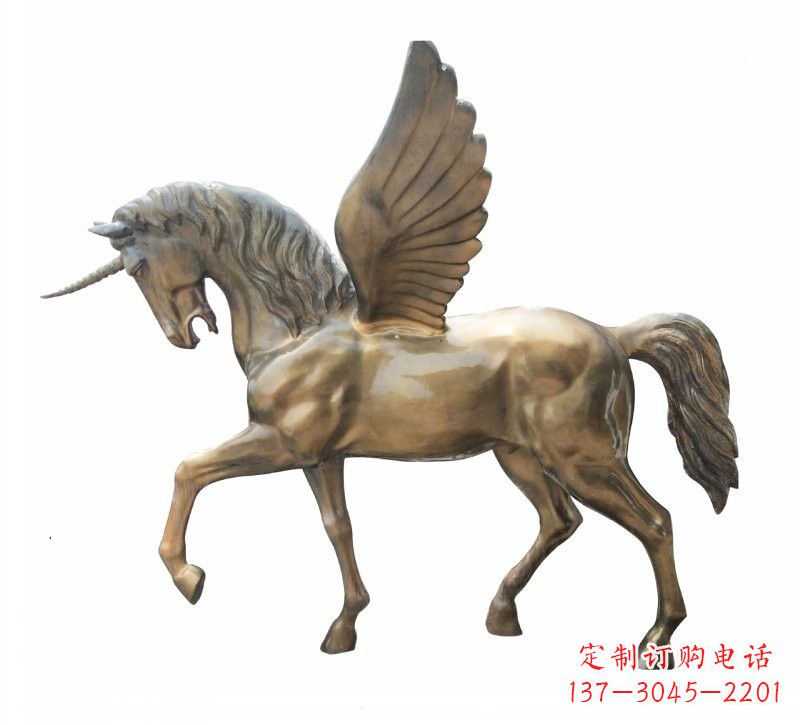 温州玻璃钢独角兽飞马雕塑