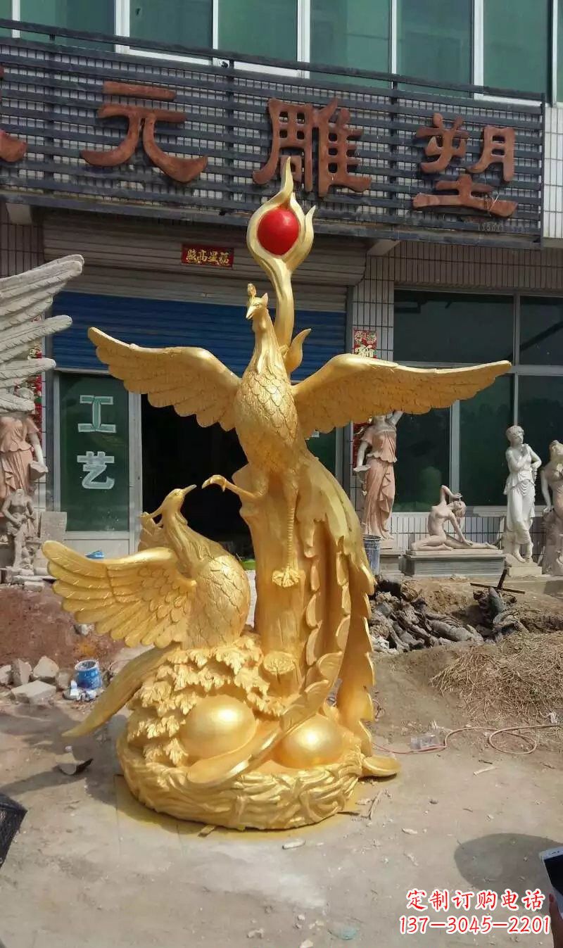 温州玻璃钢仿铜凤凰