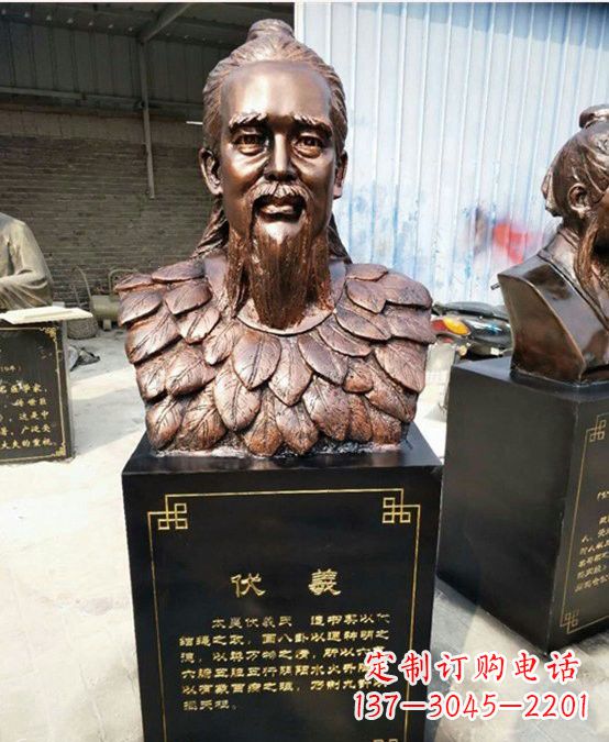 温州玻璃钢仿铜伏羲头像