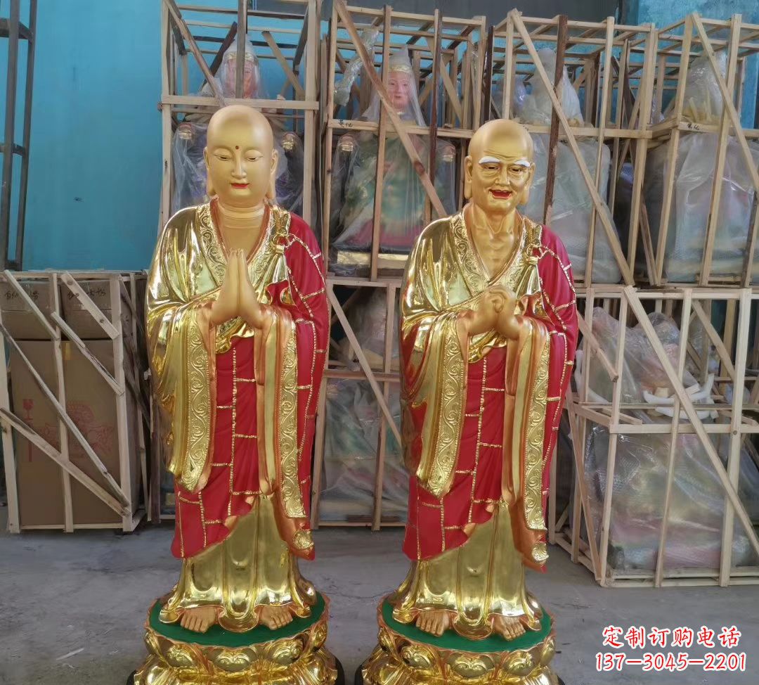 温州玻璃钢仿铜佛像雕塑寺庙景观雕塑