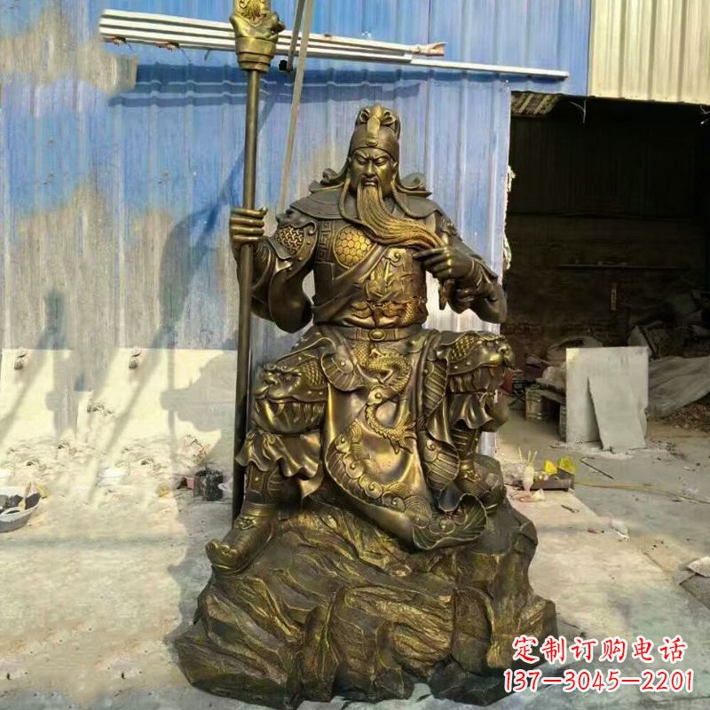 温州玻璃钢仿铜关羽雕塑