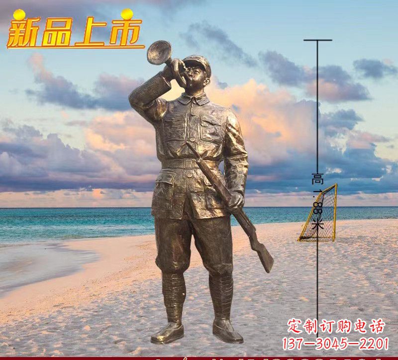 温州玻璃钢仿铜红军人物雕塑222