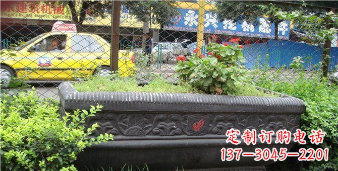 温州玻璃钢仿铜花盆景观雕塑